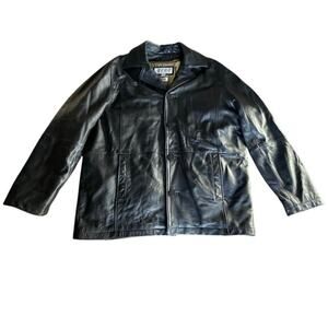 Wilson M. Julian Men’s Black Leather Jacket L Removable Quilted Liner Pockets